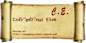 Czégényi Elek névjegykártya